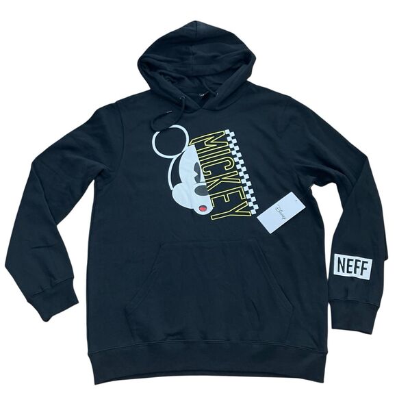 Disney Mickey Mouse Hoodie Mens M Black Graphic Pullover Sweatshirt Checkered - Picture 12 of 12